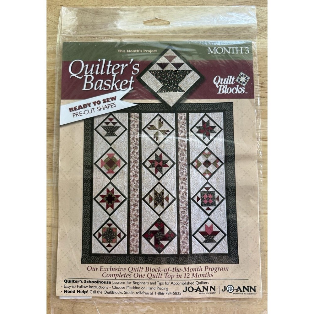 Joann Quilter's Basket Quilt‎ Block Of The Month Kit # 3 Basket